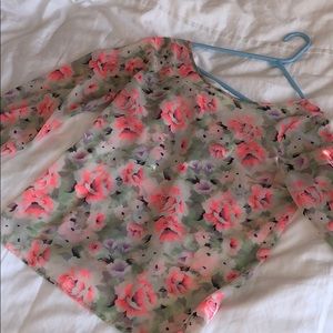Floral flowy sheer top